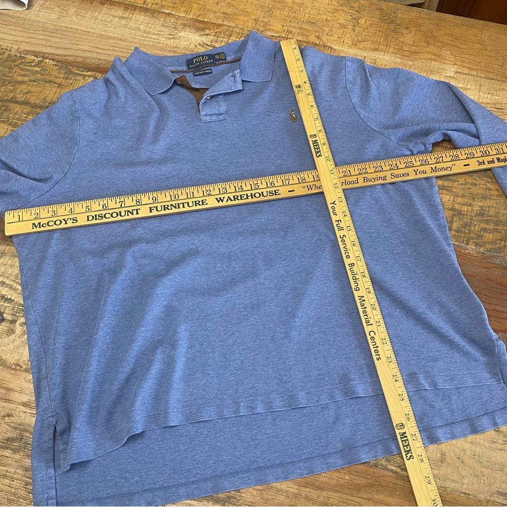 Ralph Lauren Polo Shirt Mens XXL Pima Soft Touch Long Sleeve Cotton blue - Picture 7 of 9